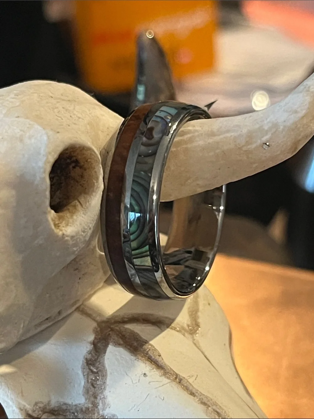 Men’s mother of Pearl and Koa, inlay tongsen and ring